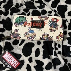 Marvel tattoo loungefly wallet heart logo